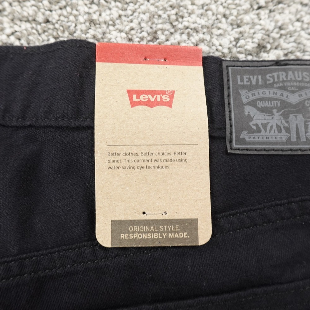 NEW Levis Jeans Womens 32 Dark Black Denim Pants Middy Straight Mid Rise Cotton‎
